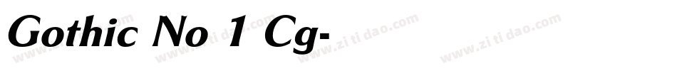 Gothic No 1 Cg字体转换